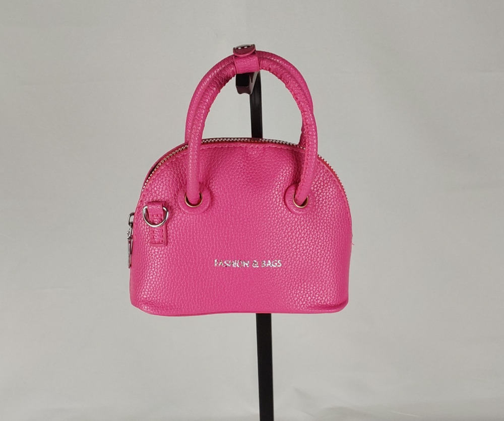 Women's Hot Pink Mini Top Handle Satchel Crossbody Purse Faux Leather Bag